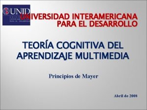 UNIVERSIDAD INTERAMERICANA PARA EL DESARROLLO TEORA COGNITIVA DEL