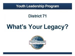 Toastmasters youth leadership program certificate