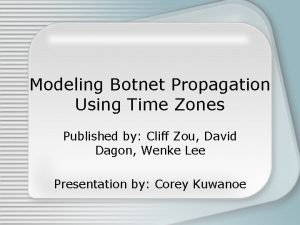 Modeling Botnet Propagation Using Time Zones Published by