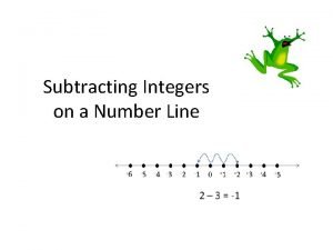 Subtracting number line