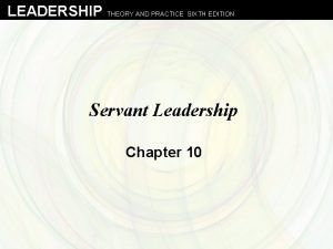 Servant theories Servant theories