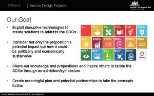 Commercialising Design Innovation TERM 4 Service Led Design