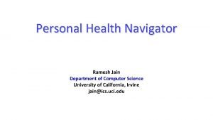 Personal health navigator