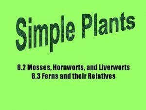 8 2 Mosses Hornworts and Liverworts 8 3
