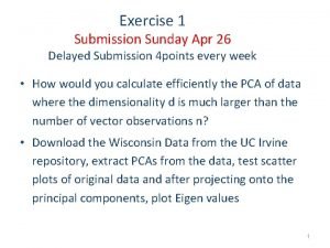 Exercise 1 Submission Sunday Apr 26 Delayed Submission