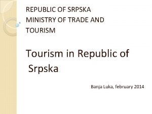 Srpska sustainable tourism