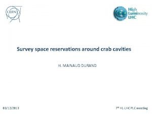 Survey space reservations around crab cavities H MAINAUD