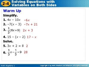 Solving Equations with 2 4 Variables on Both
