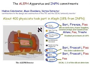 The ALEPH Apparatus and INFN commitments Hadron Calorimeter