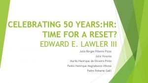 CELEBRATING 50 YEARS HR TIME FOR A RESET