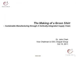 The Making of a Green Shirt Sustainable Manufacturing