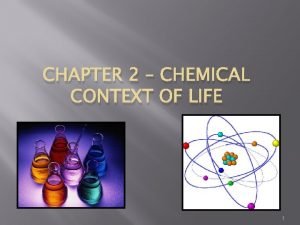 CHAPTER 2 CHEMICAL CONTEXT OF LIFE 1 Matter