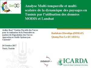 Analyse Multitemporelle et multiscalaire de la dynamique des