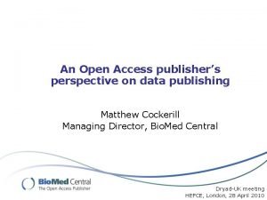 An Open Access publishers perspective on data publishing