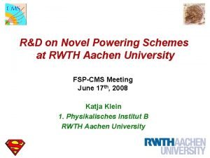 RD on Novel Powering Schemes at RWTH Aachen