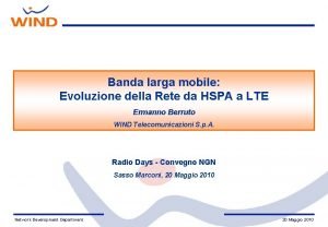 Banda larga mobile Evoluzione della Rete da HSPA