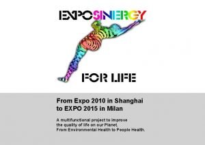From Expo 2010 in Shanghai to EXPO 2015