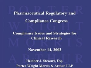 Pharmaceutical regulatory and compliance congress