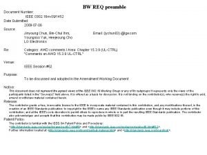 BW REQ preamble Document Number IEEE C 802