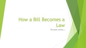 How a Bill Becomes a Law The quick