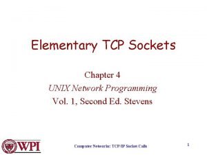 Elementary TCP Sockets Chapter 4 UNIX Network Programming