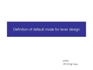 Default mode definition