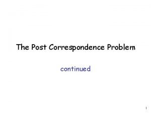 Post correspondence problem
