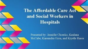 The Affordable Care Act and Social Workers in