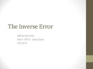 Inverse error discrete math