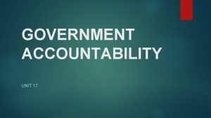 Government departments are accountable their spending