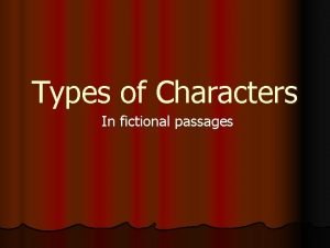 Types of character in a story