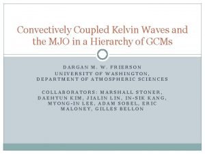 Convectively Coupled Kelvin Waves and the MJO in