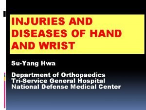 INJURIES AND DISEASES OF HAND WRIST SuYang Hwa