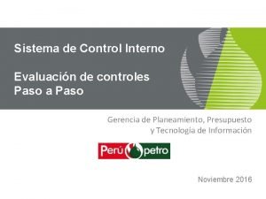 Sistema de Control Interno Evaluacin de controles Paso