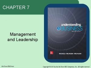 Chapter 7 management and leadership