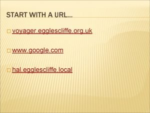 START WITH A URL voyager egglescliffe org uk