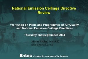 National Emission Ceilings Directive Review Workshop on Plans