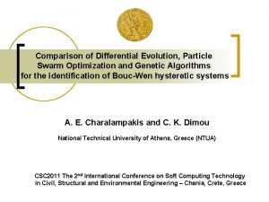 Comparison of Differential Evolution Particle Swarm Optimization and