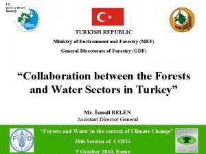 TURKISH REPUBLIC Ministry of Environment and Forestry MEF