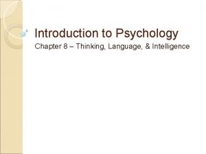 Thinking chapter in psychology