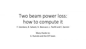 Two beam power loss how to compute it
