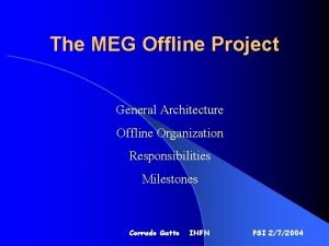 The MEG Offline Project General Architecture Offline Organization