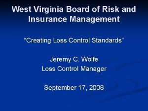West virginia project risk management
