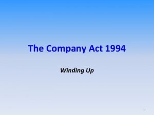 Winding up of a company