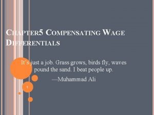 Compensating wage differentials definition