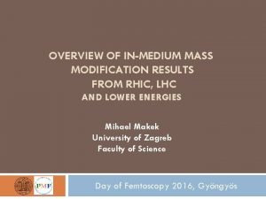 OVERVIEW OF INMEDIUM MASS MODIFICATION RESULTS FROM RHIC