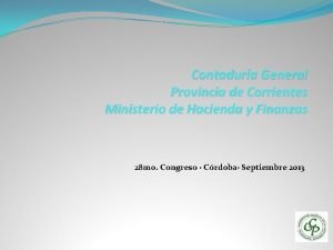 Contadura General Provincia de Corrientes Ministerio de Hacienda