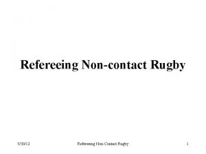 Refereeing Noncontact Rugby 53012 Refereeing NonContact Rugby 1
