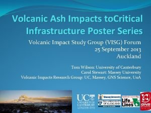 Volcanic Ash Impacts to Critical Infrastructure Poster Series