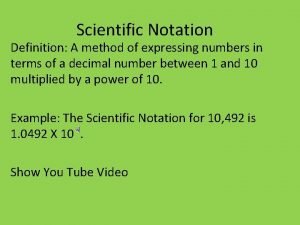 Definition for scientific notation